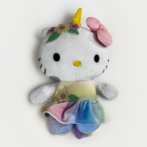 Hello Kitty Plush Rainbow Unicorn by Sanrio Fiesta Toy Stuffed Animal 10 in